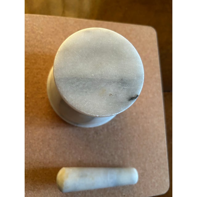 French Vintage Marble Mortar and Pestle For Sale - Image 3 of 5