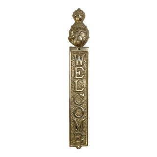 Brass Pineapple Welcome Plaque For Sale