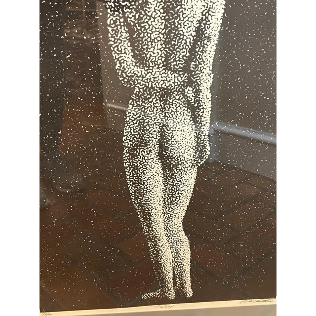 Large Post Modern Airbrushed Signed Nude Limited edition silkscreen "Galaxy" 99/100 . Signed illegibly lower right. Framed...