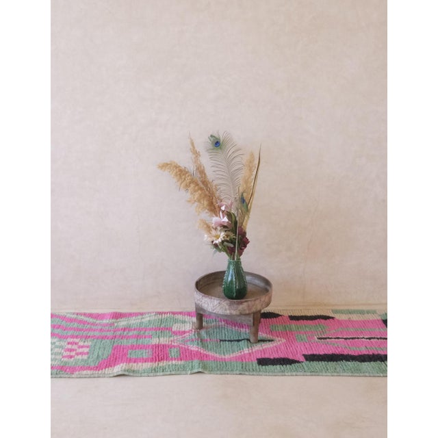 Pink 2020's Moroccan Abstract Wool Rug - 11.4 X 2.3 Ft For Sale - Image 8 of 8