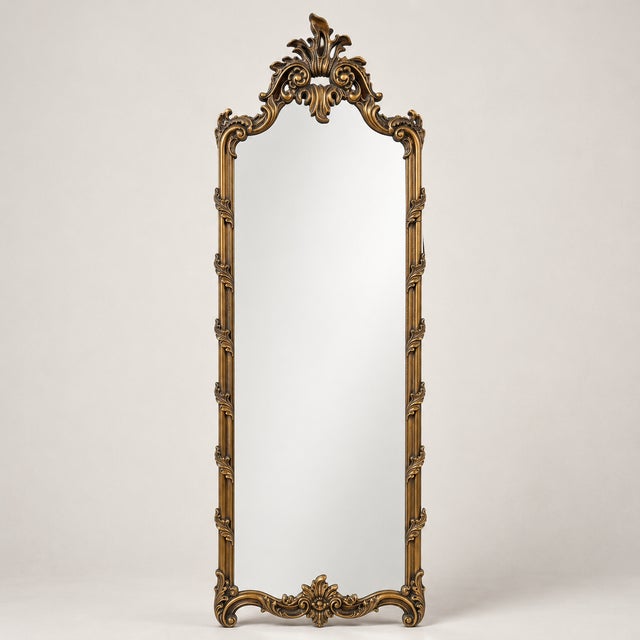 1960s Turner Manufacturing Fashion Plate wall mirror with console shelf, that is not a matching set. Made in the USA,...
