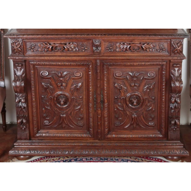 Richly Carved Neo-Renaissance Cabinet in Oak For Sale - Image 11 of 13