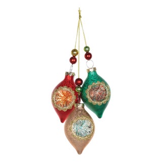 Glass Reflector Ornament Drop (Set of 12) For Sale