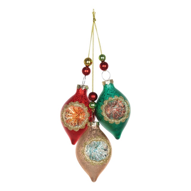 Glass Reflector Ornament Drop (Set of 12) For Sale