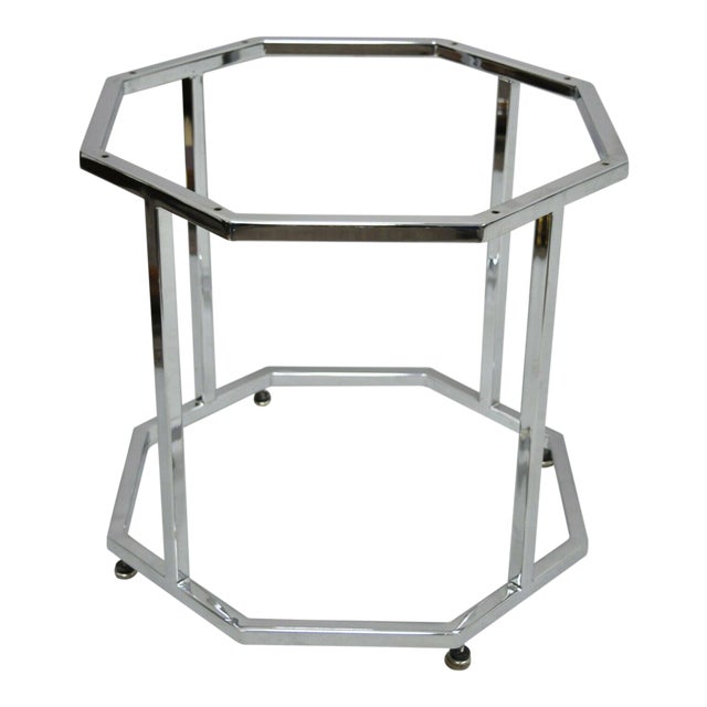 1970s Mid Century Modern Polished Chrome Metal Octagon ...