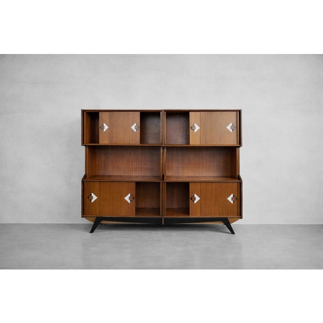 Mid-Century Danish Modern Teak Buffet with Hand-Painted Pattern, 1950s For Sale - Image 4 of 17