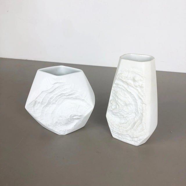 Op Art Biscuit Porcelain Vases from AK Kaiser, Germany, 1970s, Set of 2 For Sale - Image 3 of 18