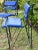 Vintage Counter Stools : Chic Mid-Century Ilana Goor Style Counter Height (For 36” High Island/ Counter) Iron Stools - A Pair -in Blue Faux Leather For Sale - Image 12 of 12