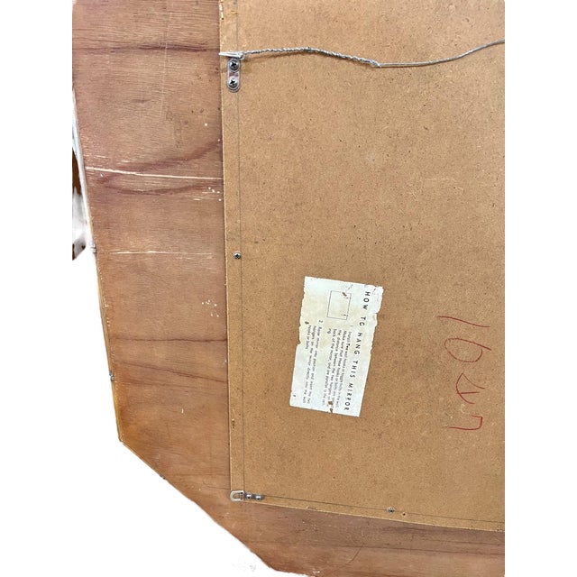 Mid 20th Century Vintage Bamboo Rattan Octagonal Shape Mirror Coastal Boho For Sale - Image 5 of 10