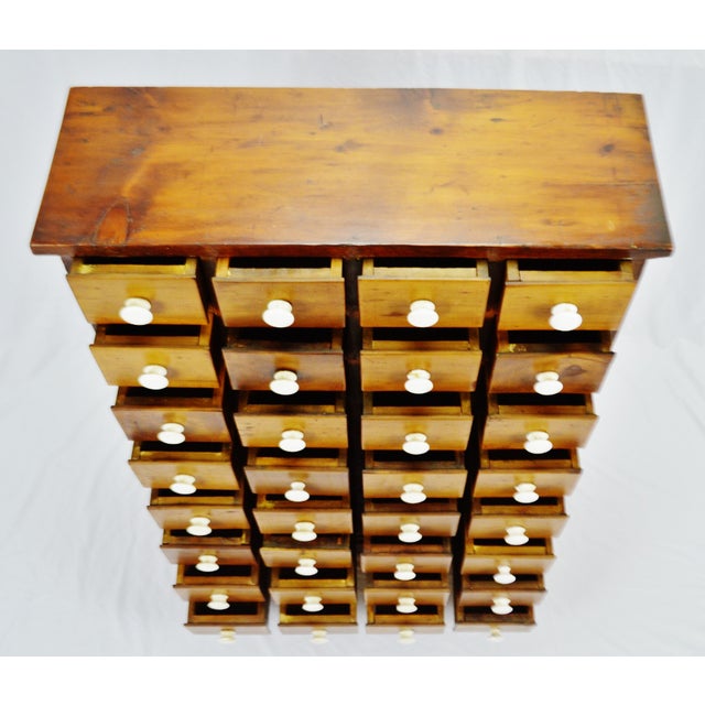 Antique 32 Drawer Apothecary With Porcelain Knobs Chairish