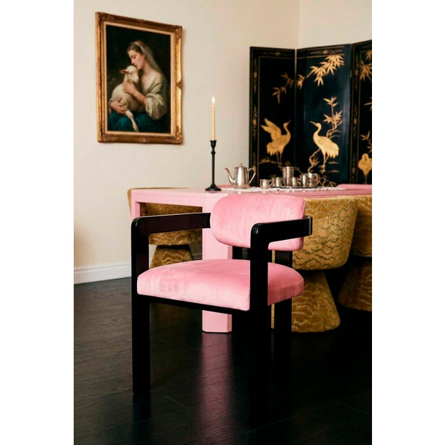 Vértigo Dining Chair in Pink Velvet from Moanne For Sale - Image 4 of 6