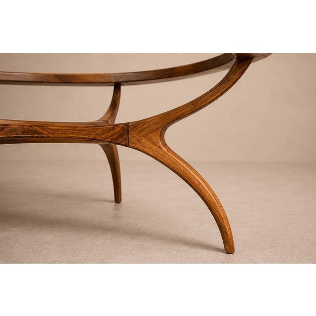 Brown Large “Egg” Coffee Table in Caviúna Wood & Glass by Giuseppe Scapinelli, Brazil, 1950s For Sale - Image 8 of 18