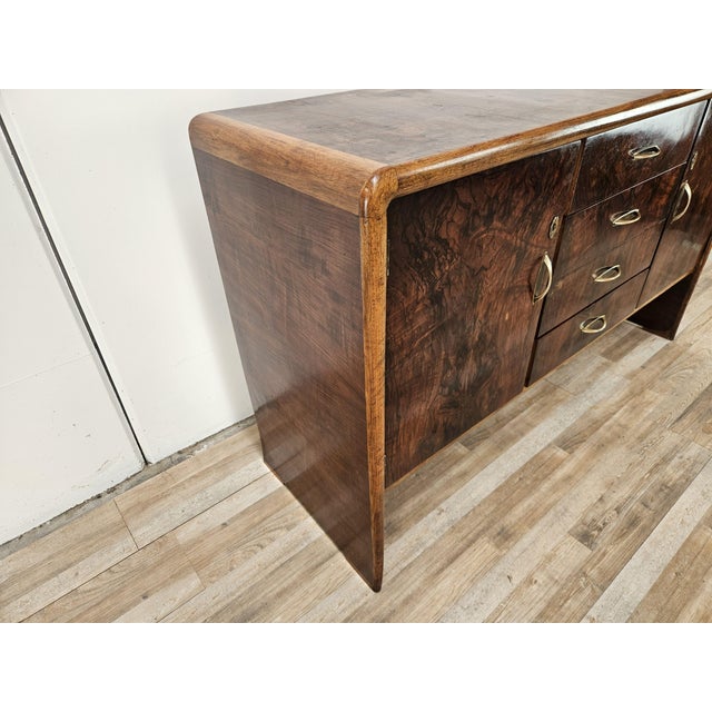 Art Deco Sideboard in Walnut and Blond Walnut, 1950 For Sale - Image 3 of 18