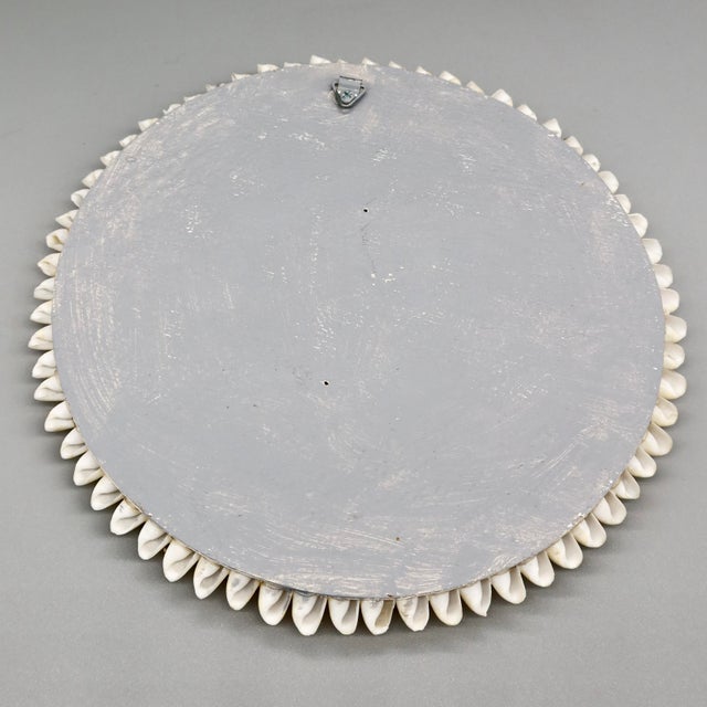 Coastal Vintage Shell Encrusted Round Mirror For Sale - Image 3 of 5