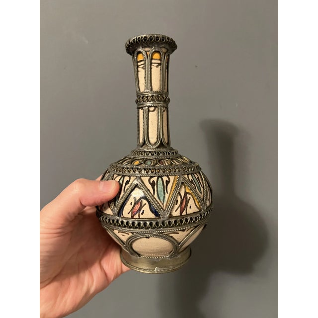 1930s 1930s Moroccan Ceramic Vase For Sale - Image 5 of 8