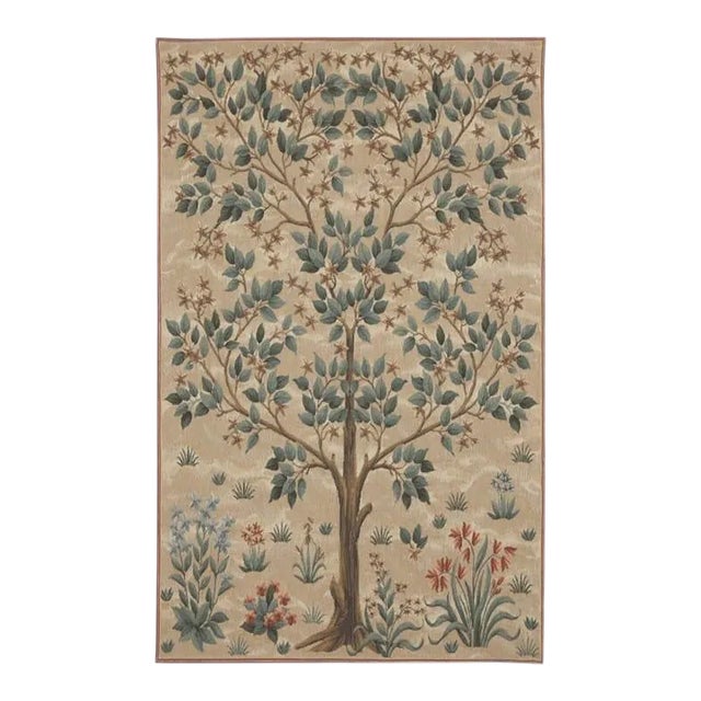 Tree of Life Loom Woven Tapestry - Cream - Requires Rod Size 2 For Sale