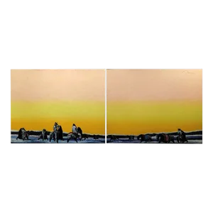 Earl Biss "Horse Thieves at Dawn" Diptych Original Limited Edition Serigraph on Paper