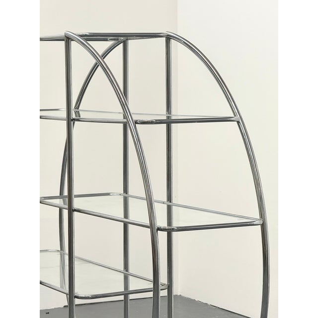 Bauhaus Round Shelving with Tubular Frame and Glass Shelves For Sale - Image 4 of 10