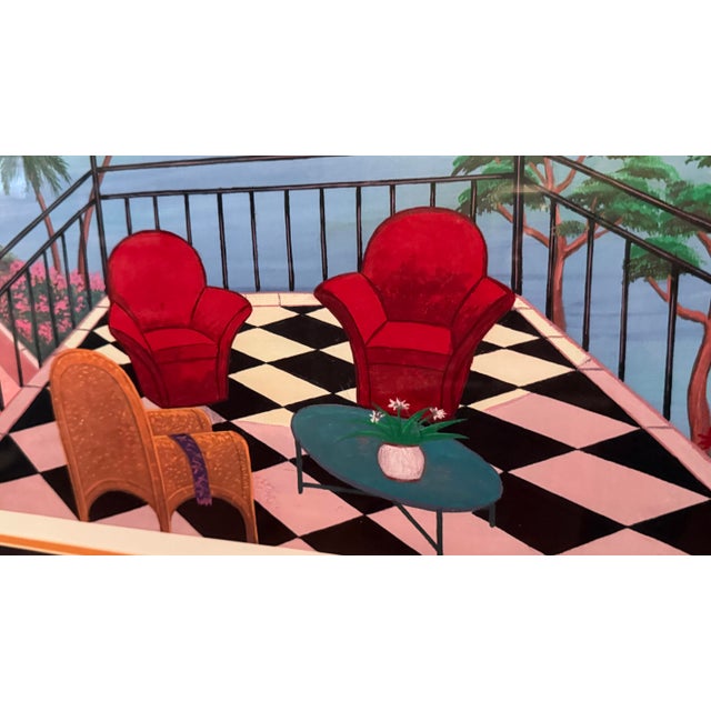 “Riviera Vista” by François Ledan, a seriolithograph in color on paper. Signed in ink lower right and marked “PP”...