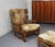 Brown Set of Brutalist Oak Lounge Chair and Ottoman with Upholstery in Goat Hide For Sale - Image 8 of 15