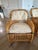 Wood Set of 4 Bielecky Brothers Rattan Lounge Chairs With Ottoman- New York, Circa 1990 For Sale - Image 7 of 9