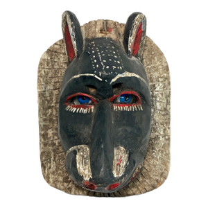 Vintage Mexican Ceremonial Hand-Carved Wood Mask