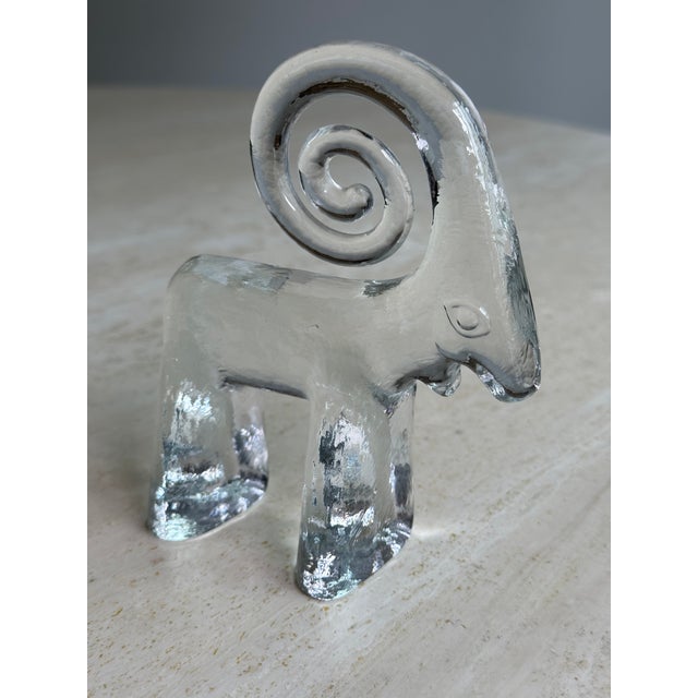 Mid-Century Modern Kosta Boda Goat Glass Mid-Century Modern Figurine by Bertil Vallien For Sale - Image 3 of 5
