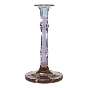 Moser Hand Blown Crystal Candlestick Alexandrit Glass Signed