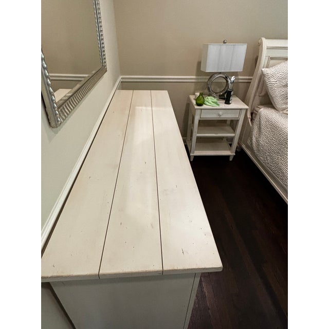 Cream Ethan Allen New Country Solid Wood Bedroom Set For Sale - Image 8 of 10