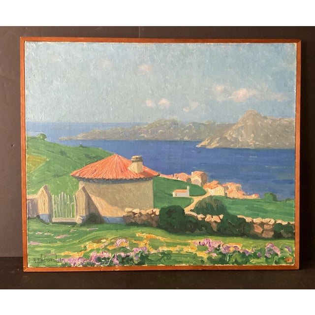 Mid 20th Century ‘Six Days in Corsica’ Oil on Canvas Painting by Raymond Thibesart, Framed For Sale - Image 12 of 12