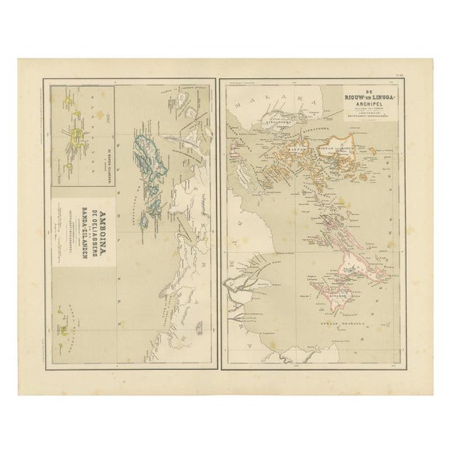 Antique Map of Riouw in Singapore by Dornseiffen, 1884 For Sale - Image 13 of 13