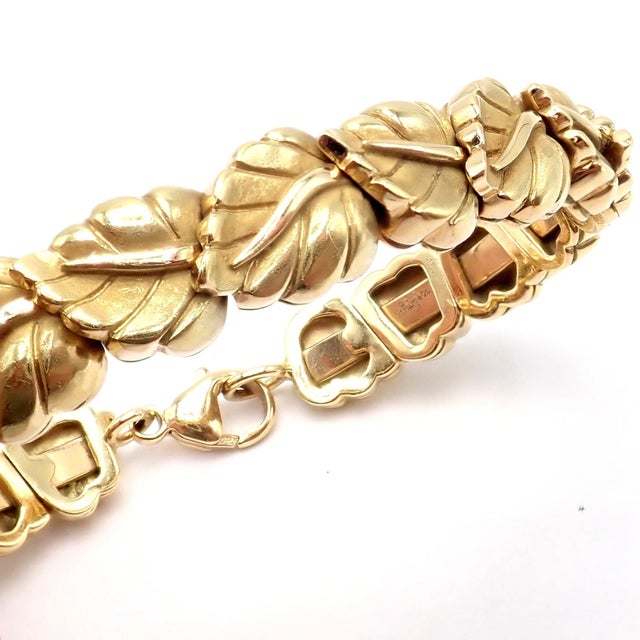 Vintage! Tiffany & Co Leaf Yellow Gold Link Bracelet 2002 For Sale - Image 9 of 15