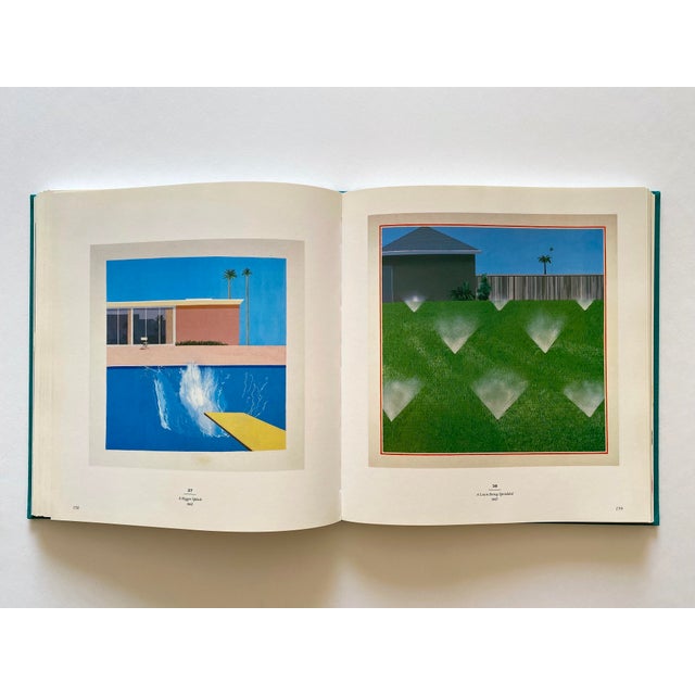 Textile " David Hockney : A Retrospective " Vintage 1988 First Edition Hardcover Pop Art Exhibition Book For Sale - Image 7 of 18