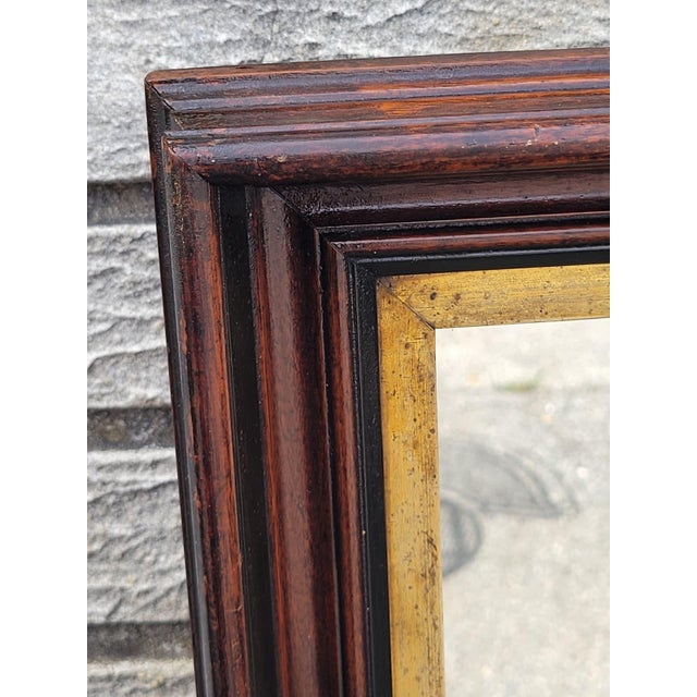 Brown Antique 19th Century American Walnut Mirror Federal Style Gold Gilt Frame For Sale - Image 8 of 18