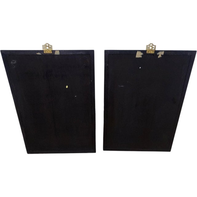 Vintage Chinese Chinoiserie Emperor & Empress Soapstone Sculptural Wall Panels – Pair For Sale - Image 13 of 13