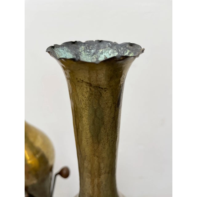 1910s Aesthetic Gilt Hammered Copper Vessels - a Pair For Sale In New York - Image 6 of 10