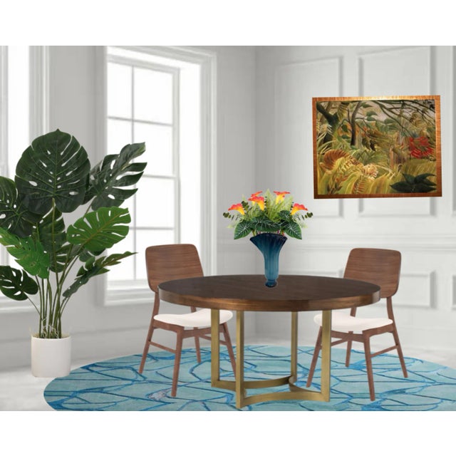 Early 21st Century Art Glass Bluish Teal Handkerchief Vase For Sale - Image 5 of 12