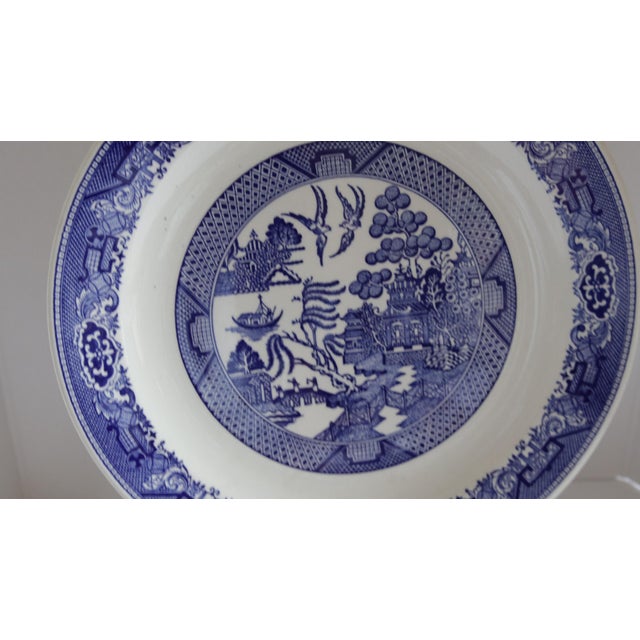 Asian Mid 20th Century Spode Style Blue and White Ceramic Charger Plate For Sale - Image 3 of 9