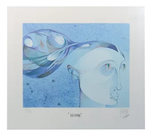 Jordi Alumà Masvidal, Female Portraits, Lithographs, Framed, Set of 3