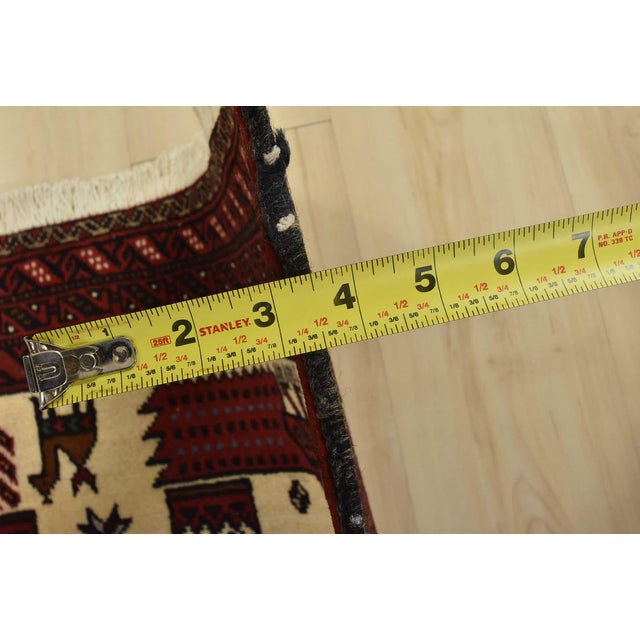 Baloch Rug 3’9” X 5’8” Ivory Wool Vintage Tribal Hand-Knotted Oriental Carpet For Sale - Image 11 of 13