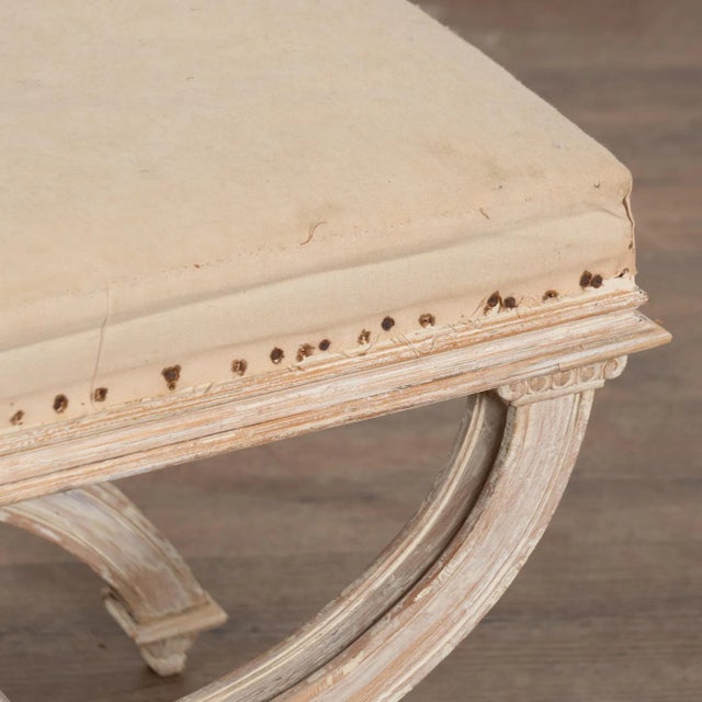 Late 19th Century 19th Century Swedish White Tabouret Stool For Sale - Image 5 of 11
