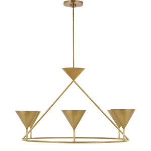 Paloma Contreras for Visual Comfort Signature Collection Orsay Large Ring Chandelier in Hand-Rubbed Antique Brass