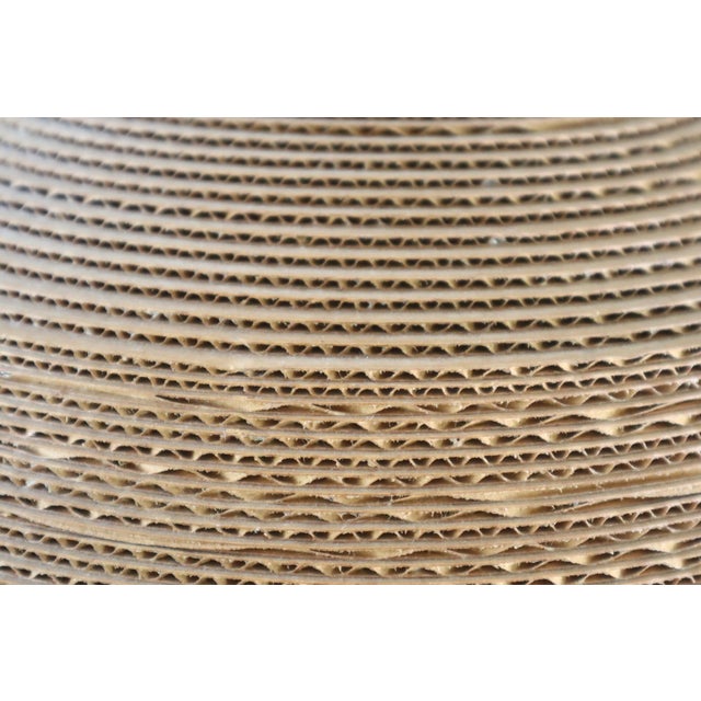 Vintage Gregory Van Pelt Corrugated Cardboard Pendant Ceiling Light Hanging Mid Century Modern Retro 70's Frank Gehry Style For Sale - Image 6 of 8