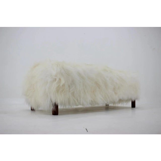 Czechoslovakian Art Deco Sheepskin Ottoman, 1930s For Sale - Image 4 of 17