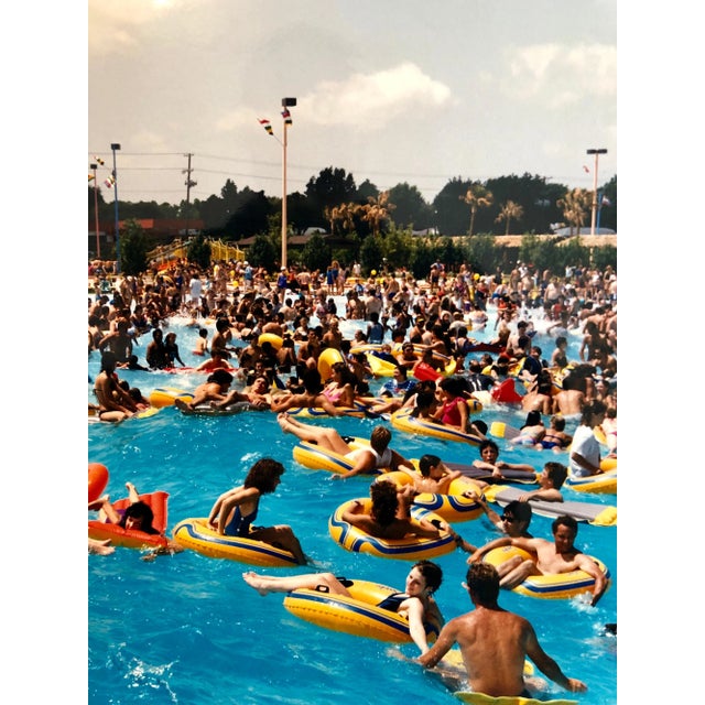 1980s Jay Wolke, Crowded Swimming Pool Signed Vintage Color Photograph Chicago Photo Jay Wolke, 1986 For Sale - Image 5 of 7