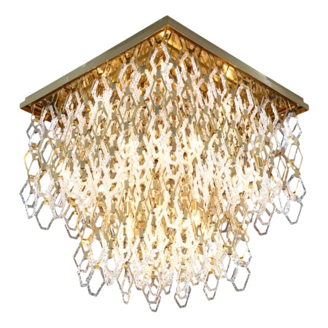 Collection Medea Chandelier in Metal and Crystal by Jago For Sale