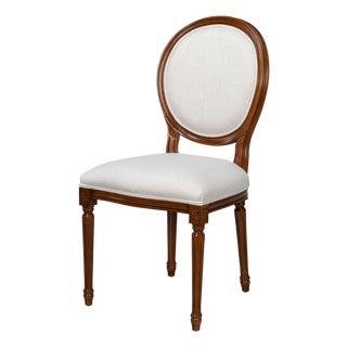 Louis XVI Dining Chairs with Oval Backs in Walnut, Sets of 2 For Sale