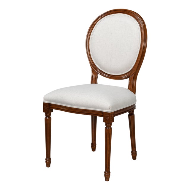 Louis XVI Dining Chairs with Oval Backs in Walnut, Sets of 2 For Sale