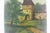 Vintage Oil Painting of a Landscape With Castle Gate Unframed Small Europe For Sale - Image 6 of 8