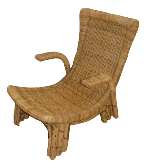 Bamboo and Rattan Lounge Chair from Arco, 1960s